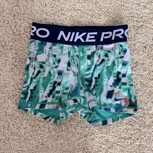 Green Marble Nike Pro Shorts